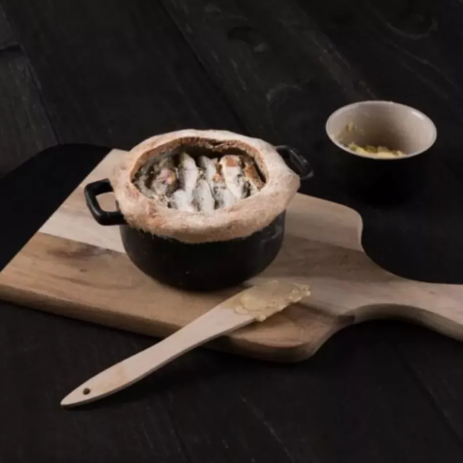 Mini garnek ceramiczny z pokrywką ROBUSTE MAKU 0,38 L 12 cm