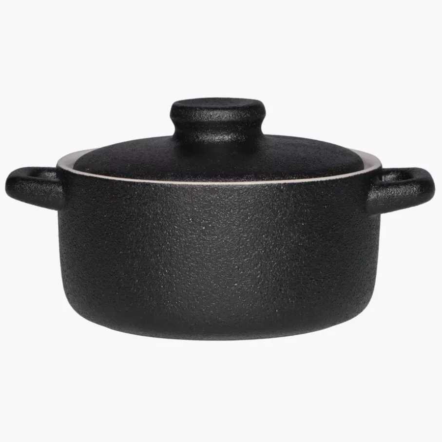 Mini garnek ceramiczny z pokrywką ROBUSTE MAKU 0,38 L 12 cm