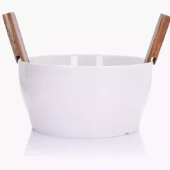 Misa sałatkowa ze sztućcami DUKA ACACIA 24 cm 3500 ml porcelana biała