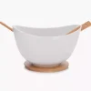 Misa ze sztućcami DUKA BAMBOO 28 cm biała