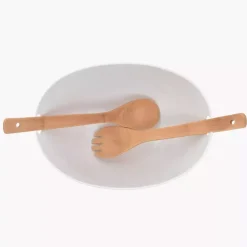 Misa ze sztućcami DUKA BAMBOO 28 cm biała