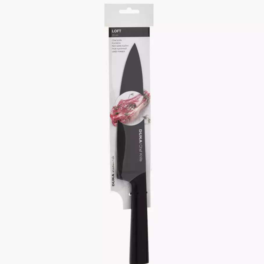 Nóż Szefa Kuchni DUKA LOFT 20 cm czarny stal nierdzewna