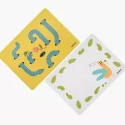 Podkładka na stół dla dzieci w dżdżownice 39,5x29,5 cm żółto-zielona DUKA MINI