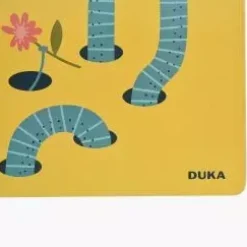 Podkładka na stół dla dzieci w dżdżownice 39,5x29,5 cm żółto-zielona DUKA MINI