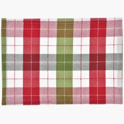 Podkładka na stół w kratę DUKA GLEN 50x34.5 cm zielona bawełniana