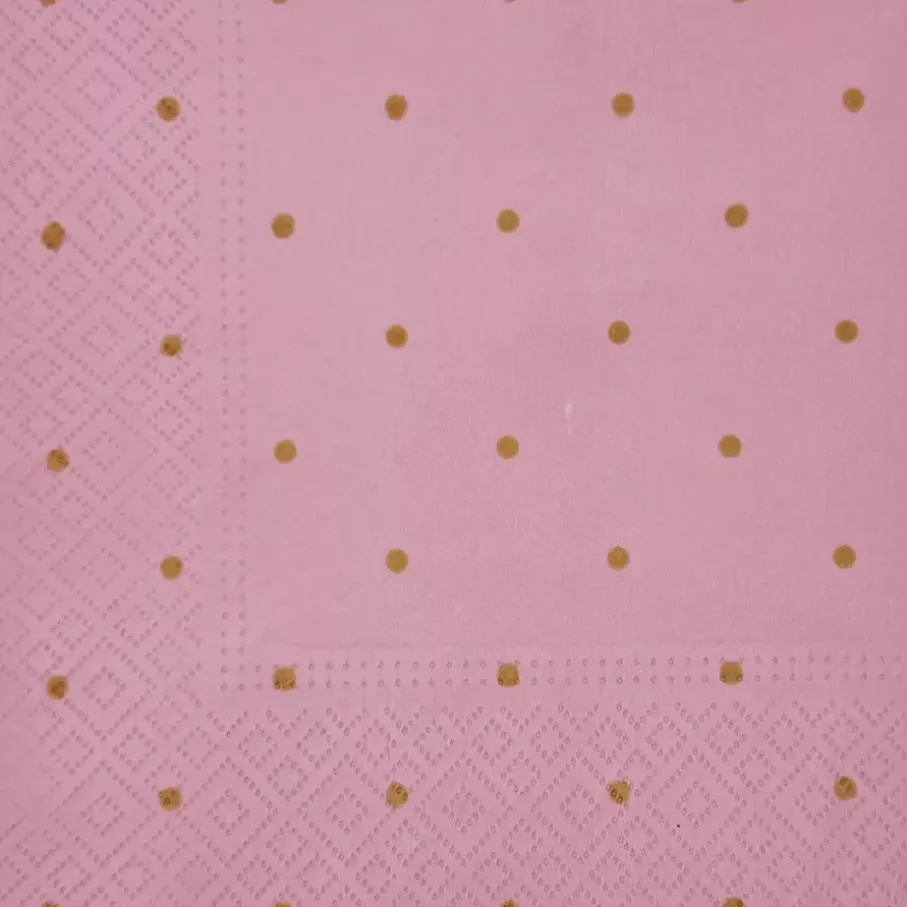 Serwetki papierowe PAW Golden Dots 33x33 cm 20 szt różowe