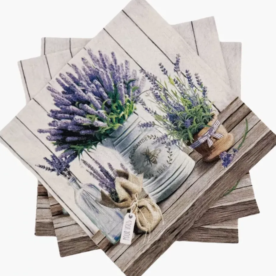 Serwetki papierowe PAW Lavender in Bucket 33x33 cm 20 szt fioletowe