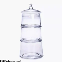 Słoik na ciastka DUKA CANDY 3-poziomowy 40 cm transparentny szkło