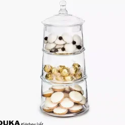 Słoik na ciastka DUKA CANDY 3-poziomowy 40 cm transparentny szkło