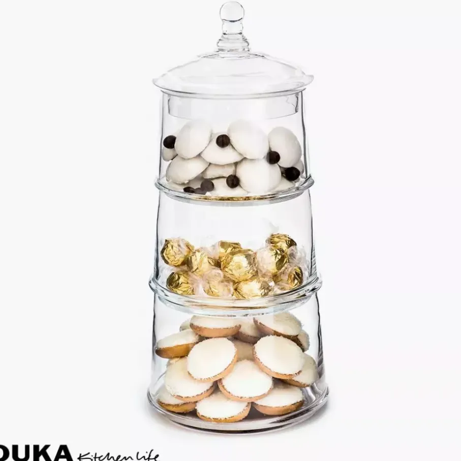 Słoik na ciastka DUKA CANDY 3-poziomowy 40 cm transparentny szkło