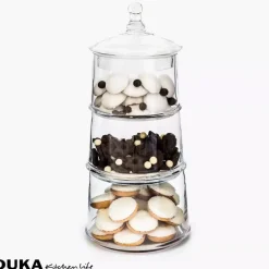Słoik na ciastka DUKA CANDY 3-poziomowy 40 cm transparentny szkło