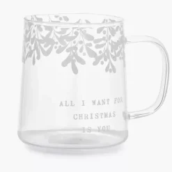 Szklanka z uchem świąteczna xmas DUKA RIMFROST 450 ml transparentna szklana