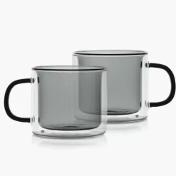 Szklanki do kawy i herbaty DUKA FARG 2 szt. 250 ml szare szklane