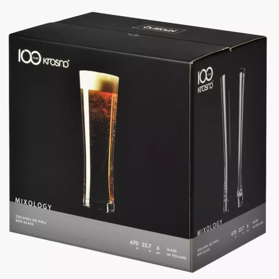 Szklanki do piwa KROSNO MIXOLOGY 6 szt. 670 ml szklane