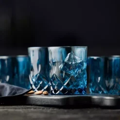 Szklanki do whisky LYNGBY SORRENTO 4 szt. 320 ml niebieskie