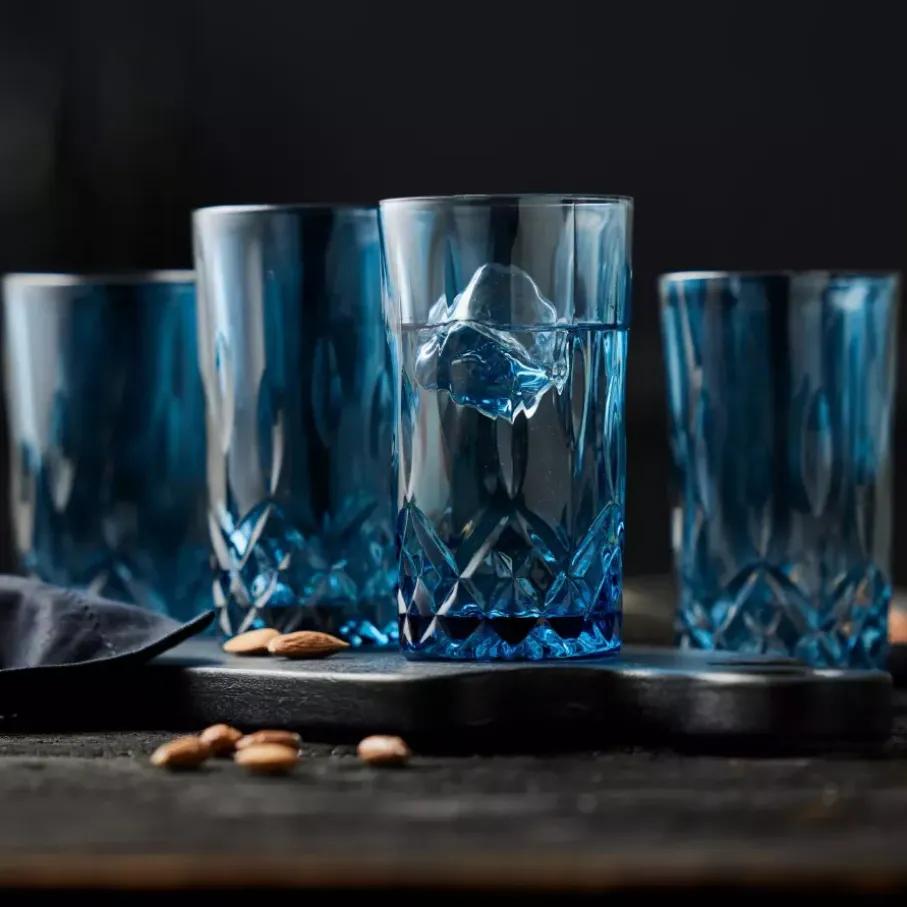 Szklanki wysokie LYNGBY SORRENTO 4 szt. 380 ml niebieskie