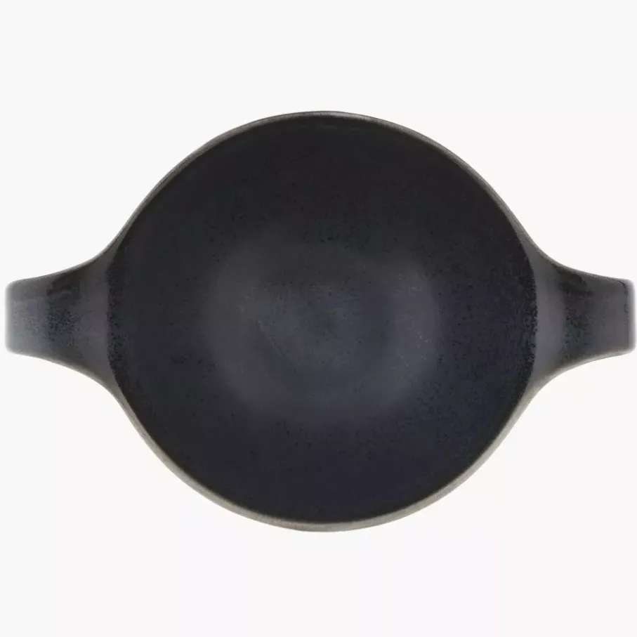 Talerz głęboki bulionówka ze spodkiem DUKA TIME BLACK 450 ml porcelanowy