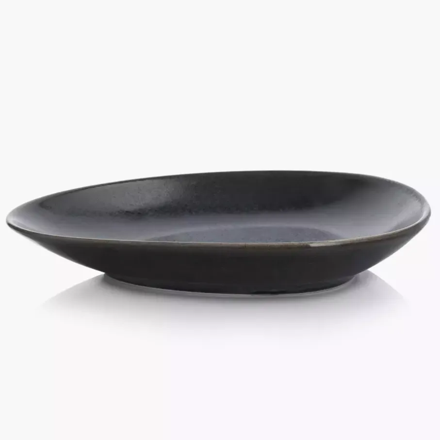 Talerz głęboki bulionówka ze spodkiem DUKA TIME BLACK 450 ml porcelanowy