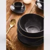 Talerz głęboki DUKA TIME BLACK 22 cm grafitowy porcelanowy