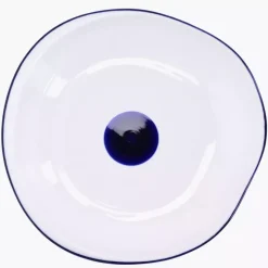 Talerz głęboki obiadowy DUKA KROG 22 cm biały granatowy porcelana