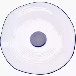 Talerz śniadaniowy DUKA KROG 20 cm biały granatowy porcelana