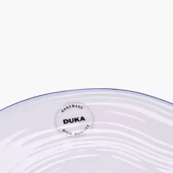 Talerz śniadaniowy DUKA KROG 20 cm biały granatowy porcelana