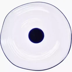 Talerz śniadaniowy DUKA KROG 20 cm biały granatowy porcelana