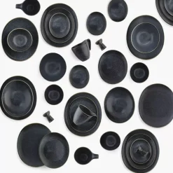 Talerz śniadaniowy DUKA TIME BLACK 22x19 cm grafitowy porcelanowy
