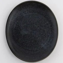 Talerz śniadaniowy DUKA TIME BLACK 22x19 cm grafitowy porcelanowy