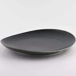 Talerz śniadaniowy DUKA TIME BLACK 22x19 cm grafitowy porcelanowy