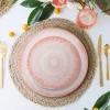 Talerz obiadowy DUKA SOLVIND 27.5 cm różowy biały porcelanowy