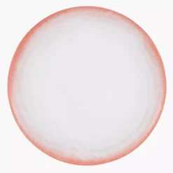 Talerz obiadowy DUKA SOLVIND 27.5 cm różowy biały porcelanowy