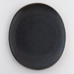 Talerz obiadowy DUKA TIME BLACK 28x24 cm grafitowy porcelanowy