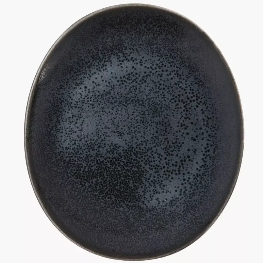 Talerzyk talerz deserowy DUKA TIME BLACK 15x13 cm grafitowy porcelanowy