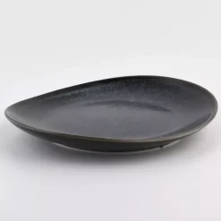 Talerzyk talerz deserowy DUKA TIME BLACK 15x13 cm grafitowy porcelanowy