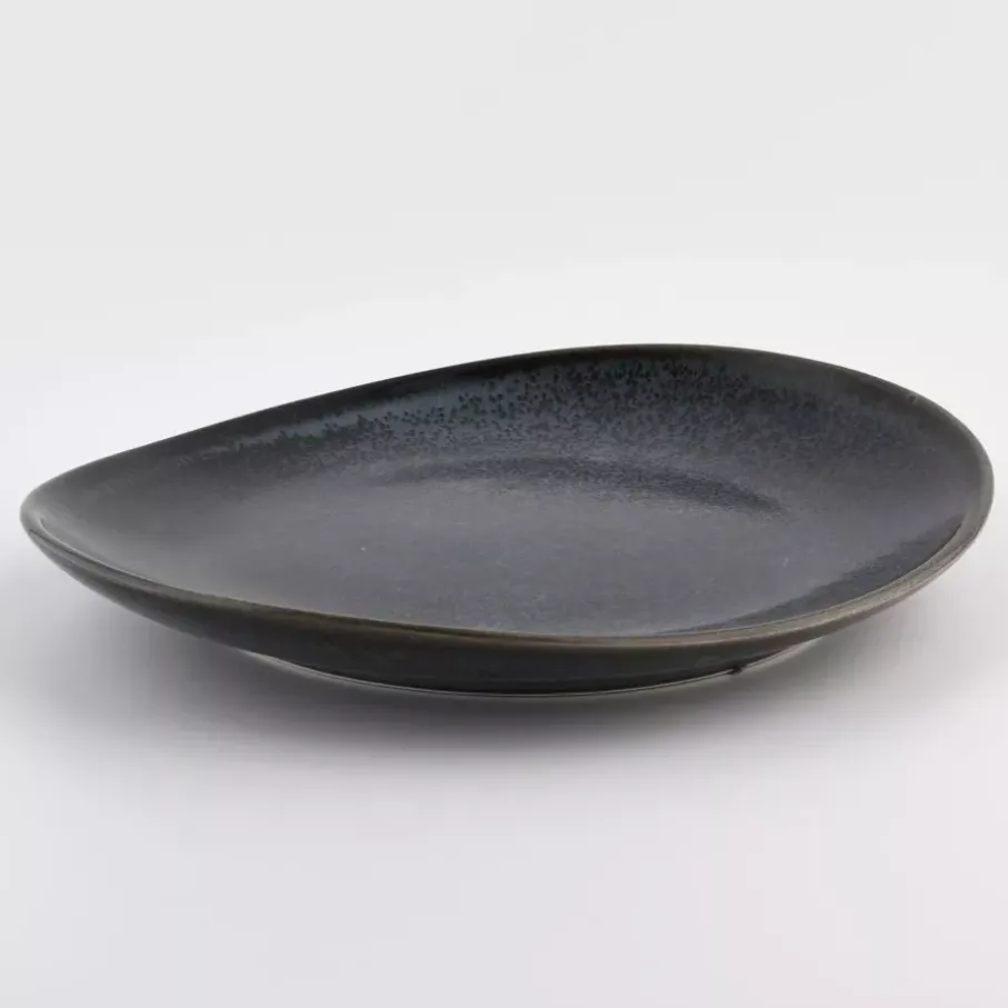 Talerzyk talerz deserowy DUKA TIME BLACK 15x13 cm grafitowy porcelanowy