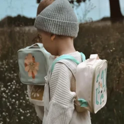 Torba termiczna na lunch kwiatek DUKA MINI 22x19x8 cm zielona pomarańczowa