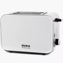 Toster na grzanki dwukomorowy biały stalowy DUKA BOSSE
