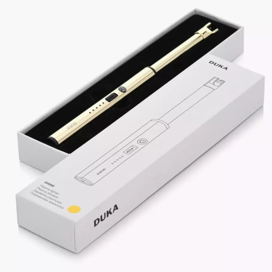 Zapalarka zapalniczka plazmowa USB DUKA SHINE 23 cm złota