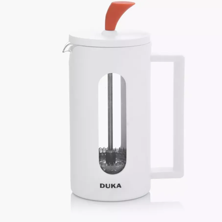 Zaparzacz do kawy French Press DUKA KNOBB 800 ml biały pomarańczowy