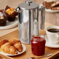 Zaparzacz do kawy French Press DUKA BARISTA 1100 ml srebrny stal nierdzewna