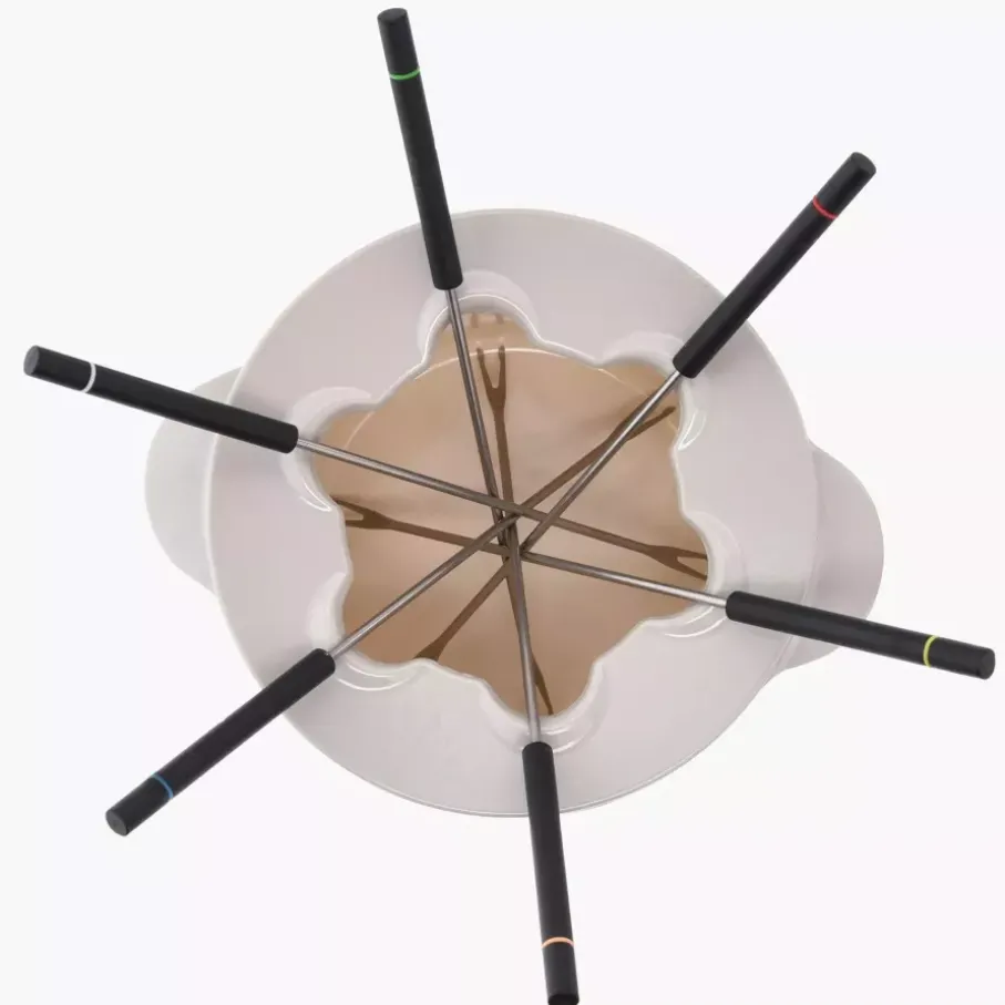 Zestaw do fondue DUKA SCANDI 1,3 l kremowy czarny