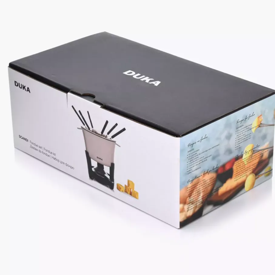 Zestaw do fondue DUKA SCANDI 1,3 l kremowy czarny