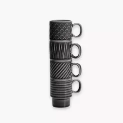Zestaw 4 filiżanek do espresso SAGAFORM COFFE & MORE szary