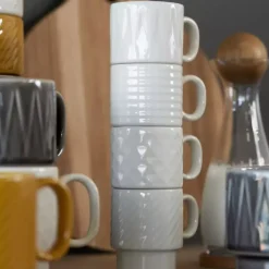 Zestaw 4 filiżanek do espresso SAGAFORM COFFE & MORE biały