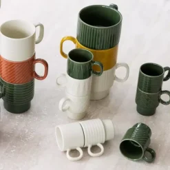 Zestaw 4 filiżanek do espresso SAGAFORM COFFE & MORE zielony