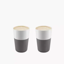 Zestaw 2 filiżanek do latte EVASOLO 360ml Elephant Grey