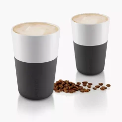 Zestaw 2 filiżanek do latte EVASOLO 360ml Carbon Black