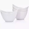 Zestaw miseczek z podstawką DUKA BAMBOO 3 sztuki białe porcelana