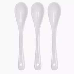 Zestaw miseczek z podstawką DUKA BAMBOO 3 sztuki białe porcelana